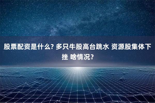股票配资是什么? 多只牛股高台跳水 资源股集体下挫 啥情况？